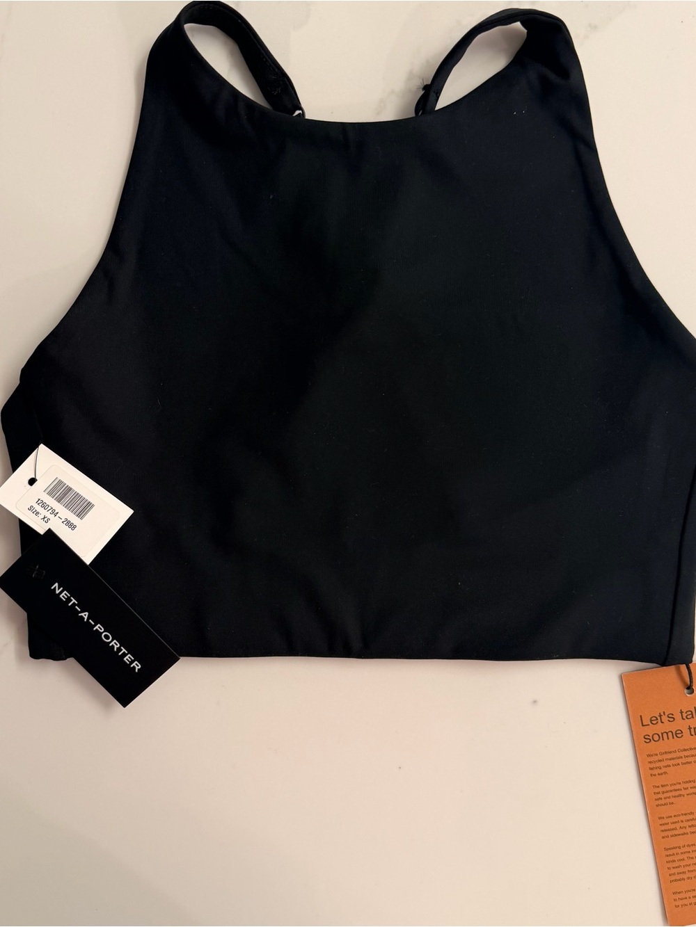 girlfriend collective Black High-Neck Crop Top
